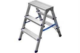 Лестница стремянка СИБИН 38825-03, двухсторонняя, 3 ступени, высота 2.75м, алюминиевая 47164