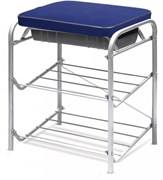 Банкетка-этажерка для обуви HAUSHALT НБ1/BL, 44x33x51.6см, 2 полки, мягкое сиденье 39x30.5см, синий 48905