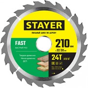 Диск пильный по дереву STAYER FAST, 210x32/30мм, 24Т - 24 зуба 71465