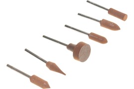 Насадки/шарошки FIT 36922 полировальные, резиновые, средней зернистости, набор 6шт. 90797