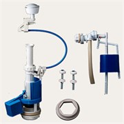 Арматура для бачка унитаза РБМ АС-14М, с тросиком, боковая подводка воды, белая кнопка 87100