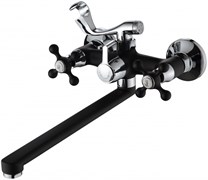 Смеситель для ванны AMMORE А4681-А, двухвентильный, с плоским изливом, черный 89432