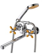 Смеситель для ванны AMMORE А4683-7, двухвентильный, с плоским изливом, желтый 89868