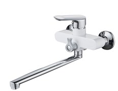 Смеситель для ванны AMMORE А4708-С, однорычажный, с плоским изливом, белый 89457