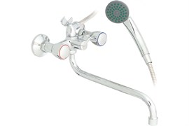 Смеситель для ванны FRAP F2209-2, двухвентильный, с круглым изливом, хром 90010