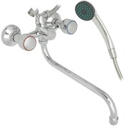 Смеситель для ванны FRUD 7130S R22109, двухвентильный, с круглым изливом, хром 90034