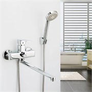 Смеситель для ванны FRUD 7130S R22131, однорычажный, с плоским изливом, хром 90030