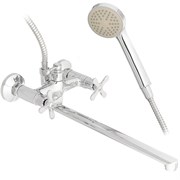 Смеситель для ванны FRUD R22601, двухвентильный, с плоским изливом, хром 90037