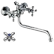 Смеситель для ванны LOFFREY LF82327, двухвентильный, с круглым изливом, хром 90021