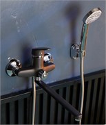 Смеситель для ванны POTATO P22277-19, однорычажный, с плоским изливом, черный графит 89499