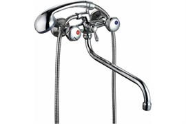 Смеситель для ванны TSARSBERG TSB 111-41, двухвентильный, с круглым изливом, хром 90020