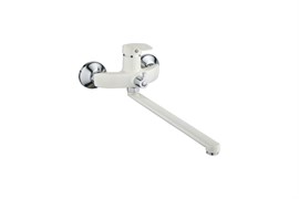 Смеситель для ванны ЭВЕРЕСТ B22-2127, однорычажный, с плоским изливом, белый 89488