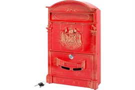 Ящик почтовый АЛЛЮР №4010В, 75х255х405мм, красный антик, с замком 83672