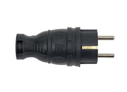 Вилка прямая TOKOV ELECTRIC TKE-C05-KV-Z, 16А, 250В, IP44, с заземлением, каучук, черная 84173