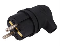 Вилка угловая TOKOV ELECTRIC TKE-C05-KVU-Z, 16А, 250В, IP44, с заземлением, каучук, черная 84174