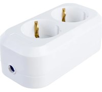 Колодка для удлинителя IONICH UNIVersal 1520, двухместная, 16А, 250В, IP20, с заземлением, белая 80226