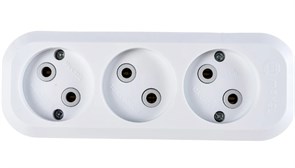 Колодка для удлинителя MAKEL 121, трехместная, 10А, 250В, IP20, 2200Вт, без заземления, АБС-пластик, белый 88197