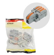 Клемма 4-проводная STEKKER 220-103, 0.2x4мм2, разветвительная, 1 вход, 3 выхода, без пасты, с рычажками, наборная, поштучно 89069