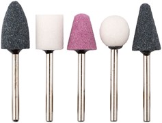 Насадки/шарошки FIT 36465 шлифовальные, абразивные, для фигурных отверстий по камню, набор 5шт. 90794
