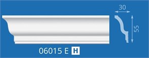 Плинтус потолочный Экструзия Формат 06015Е, 55x30ммx2м, пенополистирол, белый 35761