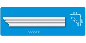 Плинтус потолочный Экструзия Формат 03502Е, 25х24ммх2м, пенополистирол, белый 19871