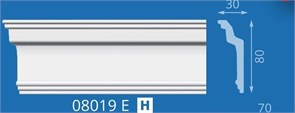 Плинтус потолочный Экструзия Формат 08019Е, 80x30ммx2м, пенополистирол, белый 50183