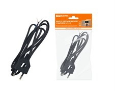 Шнур сетевой TDM ШУ04 SQ1305-0032, ШВВП 2х0.75мм2, 6А, 250В, IP20, 1.7м, с выключателем и плоской вилкой с вырезом, черный 24653