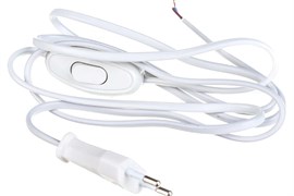 Шнур для бра UNIVersal А1060, ШВВП-ВП 2х0.75мм, 2.5А, 220/230В, IP20, 1.7м, с проходным выключателем, белый 5015