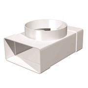 Тройник плоского воздуховода Эра 620ТФ12.5П 60x204мм с круглым 125мм, пластиковый 31087