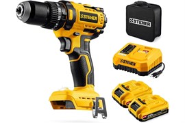 Дрель-шуруповерт STEHER CBS-65-22, аккумуляторная, ударная, 20В, 65Нм, 2 АКБ, 2Ач, в сумке 92247