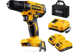 Дрель-шуруповерт STEHER CD-40-22, аккумуляторная, ударная, 20В, 40Нм, 2 АКБ, 2 Ач, в сумке 91385