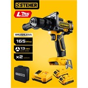 Дрель-шуруповерт аккумуляторная STEHER CB-165-21, 20В, 165Нм, 2 АКБ, 2Ач, в сумке 92408