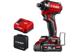 Винтоверт ударный ЗУБР ВБУ-180-21, аккумуляторный, 20В, 180Н-м, 1 АКБ, 2Ач, в сумке 92355