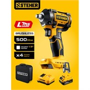 Гайковерт ударный STEHER CWB-500-41, аккумуляторный, 20В, 500Н-м, 1 АКБ, 4Ач, в сумке 92262