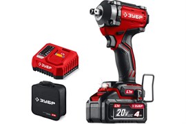 Гайковерт ударный ЗУБР ГБУ-350-41, аккумуляторный, 20В, 350Н-м, 1 АКБ, 4Ач, в сумке 92359