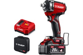 Гайковерт ударный ЗУБР ГБУ-500-41, аккумуляторный, 20В, 500Н-м, 1 АКБ, 4Ач, в сумке 92361