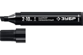 Маркер перманентный ЗУБР МП-1000К, 2-10мм, клиновидный, черный 89606