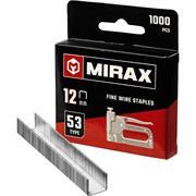 Скобы MIRAX 3153-10, для степлера, тип 53 (A/10/JT21) 23GA, 12мм, закалённые, упаковка 1000шт 83640