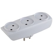 Разветвитель/тройник ЭРА SP-3-W C0045527, трехместный, с заземлением, со шторками, прямоугольный, белый 83217