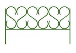 Забор садовый Green Line Изящный большой, 0.65х0.95м, 5 секций, металлический, зеленый 80988
