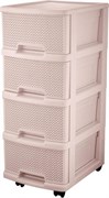 Комод Компакт AJUR KL379622005, 300х370х690мм, 4-секционный, на колесах, пластиковый, бежевый топаз 90975