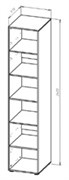 Шкаф открытый (модуль) АНЕТО 1, 2400x500x570мм, ЛДСП кашемир 92995