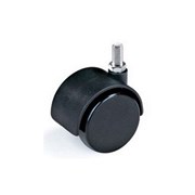 Колесо мебельное/опора колесная TR2118, 50мм, со штырем, на резьбе, черное 44330