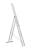 Лестница-трансформер Dogrular, 3-секционная, алюминиевая, 15 ступеней, регулируемая высота: 4.22/7.79/11.36м