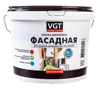 Краска фасадная VGT ВД-АК-1180, акриловая, 3кг, белоснежная, матовая 11914