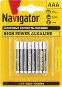 Элемент питания (батарейка) NAVIGATOR ELECTRIC NBT-NE-LR03-BP4 LR3/AAA, мизинчиковый, щелочной, 1.5В, 4шт в блистере 84196