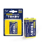 Элемент питания (крона) TOKOV ELETRIC TKE-ALS-6LR61/B1, щелочной, 9В, в блистере 84189