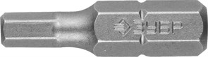 Бита ЗУБР Мастер, С 1/4 дюйма, НЕХ4, 25мм, кованая, хромомолибденовая сталь