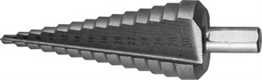 Сверло ступенчатое по металлу ЗУБР, 14 ступеней, диаметр 4-30мм, 3-гранный хвостовик