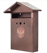 Ящик почтовый Домик Элит, 350х105х280мм, с замком, коричневый